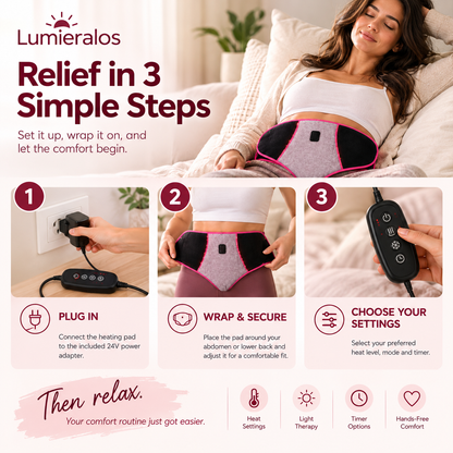 Period Cramp Relief Heating Pad | Lumieralos