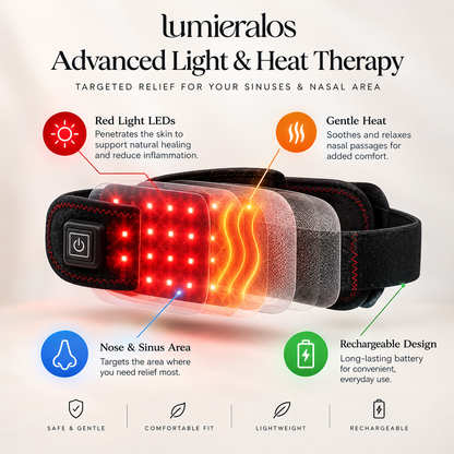 Sinus & Stuffy Nose Relief | Red Light Heated Nose Band