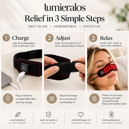 Sinus & Stuffy Nose Relief | Red Light Heated Nose Band